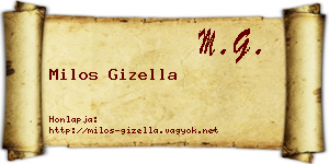 Milos Gizella névjegykártya